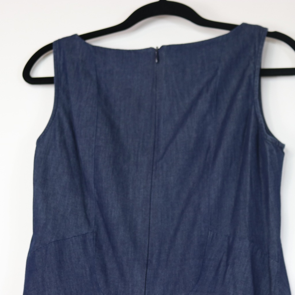 Zara Basic Denim Blue Couture A Line Dress - Picture 2 of 3